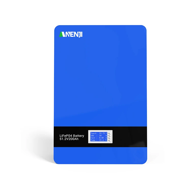 Anenji 51.2V 200Ah LiFePO4 Wall-Mounted Battery Pack 48V 10Kwh Built-in BMS 6000+ Cycles