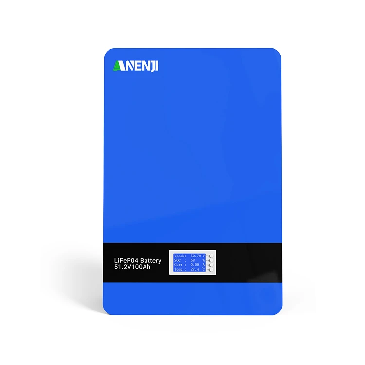 Anenji 51.2V 100Ah Powerwall LiFePO4 Wall-Mounted Battery Pack 48V 5Kwh for Solar Off/On Grid Built-in BMS 6000+ Cycles
