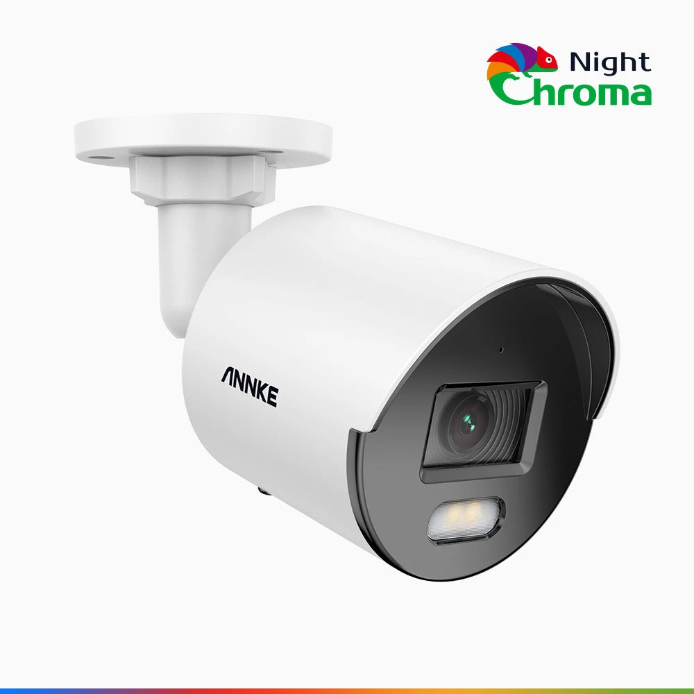 NightChromaTM NC500 - 3K Outdoor PoE Security Camera, Acme Colour Night Vision, F/1.0 Super Aperture, Built-In Microphone, Active Alignment, IP67, SD Card Slot, All-Metal Housing