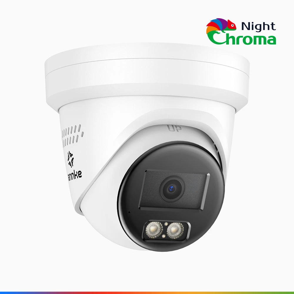 NightChromaTM NCBR800 - 4K Outdoor PoE Security Camera, Red Blue Flashing Lights & Siren, 3840*2160@25 fps, Acme Color & IR Night Vision, Human & Vehicle Detection, Two-Way Audio, IP67 Weatherproof,…