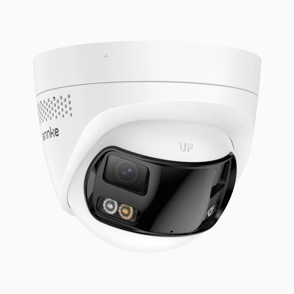 FCD800, 8MP UHD Seamless 180° Dual-Lens Outdoor PoE Security Camera, 77° Vertical FOV for Superior Panoramic Coverage, Smart Color Night Vision & Active Deterrence, Two-Way Audio