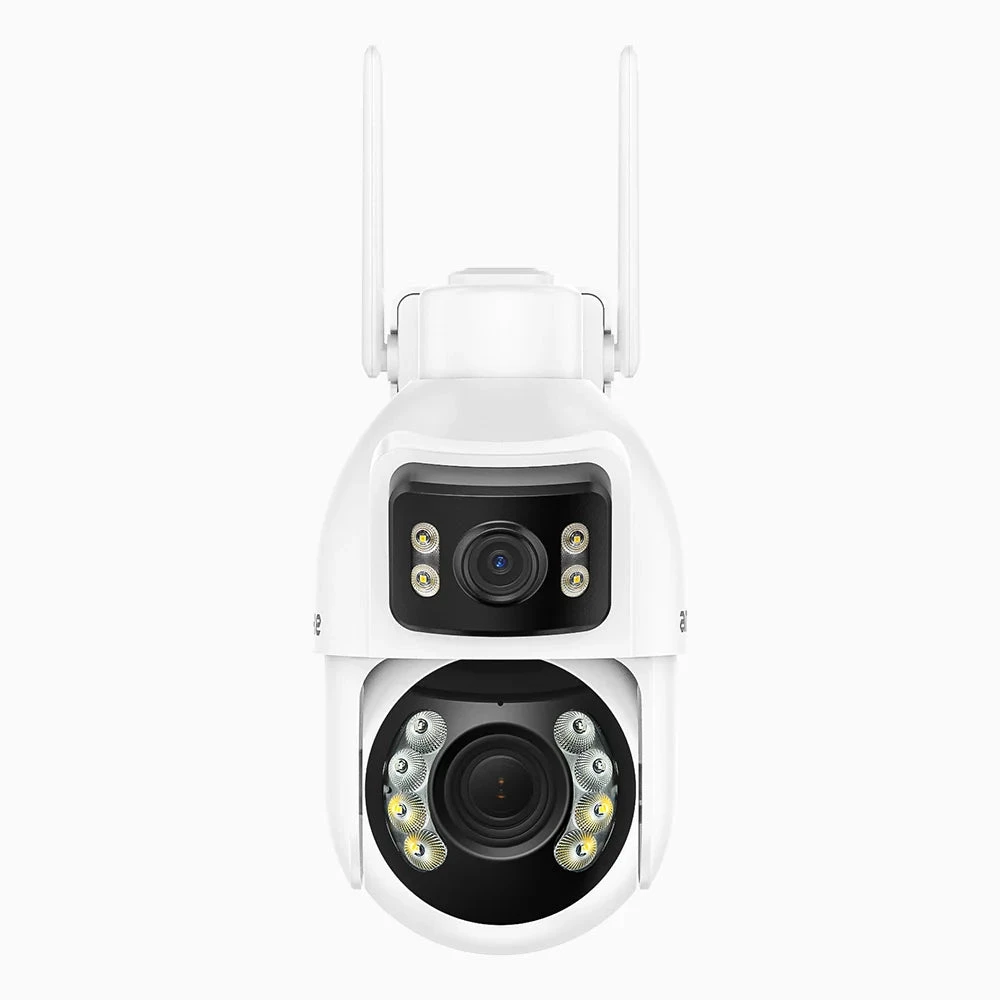 WCD1012 - 10MP UHD Dual-Lens Outdoor Wireless WiFi PTZ Security Camera, 360° Panoramic View, 12X Optical Zoom, Smart Dual Light Night Vision, Two-Way Audio, 270° Pan & 90° Tilt, Cloud & Max. 256 GB L…