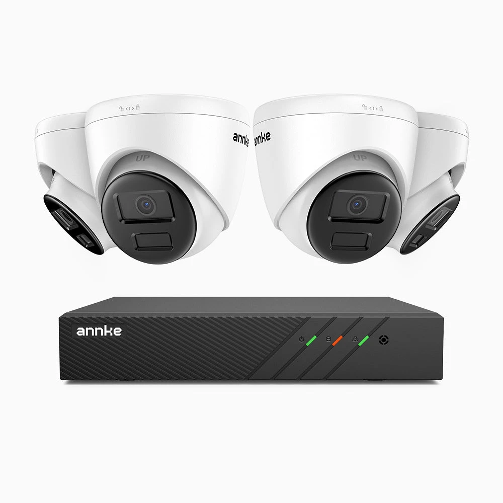 H300 - 2K 3MP 8 Channel 4 Cameras PoE Security System, EXIR 2.0 Night Vision, Motion Detection, H.265+, IP67 Waterproof