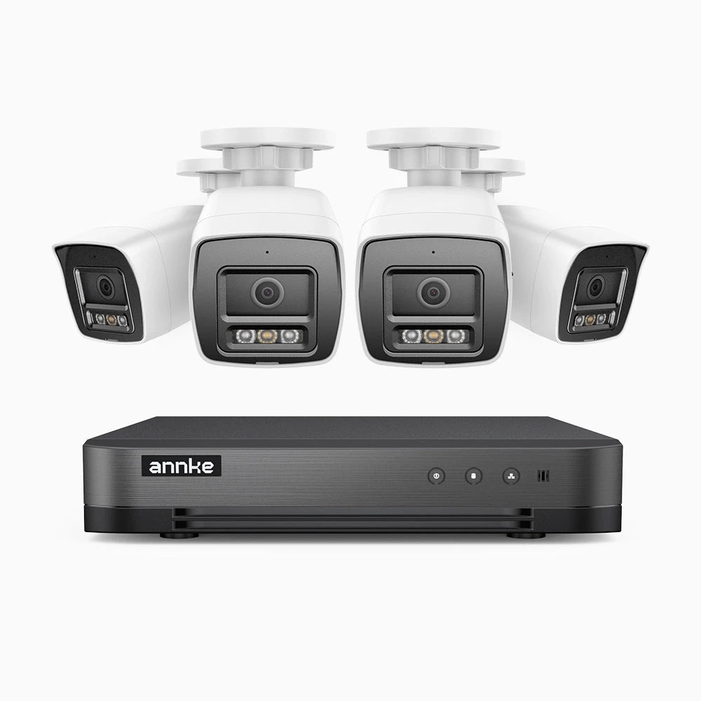 H800 - 4K 8 Channel 4 Cameras PoE Security CCTV System, Human & Vehicle Detection, Built-in Mic, Colour & IR Night Vision, RTSP Supported