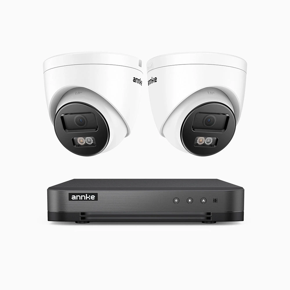 H800 - 4K 8 Channel 2 Cameras PoE Security CCTV System, Human & Vehicle Detection, Colour & IR Night Vision, Built-in Mic, RTSP Supported