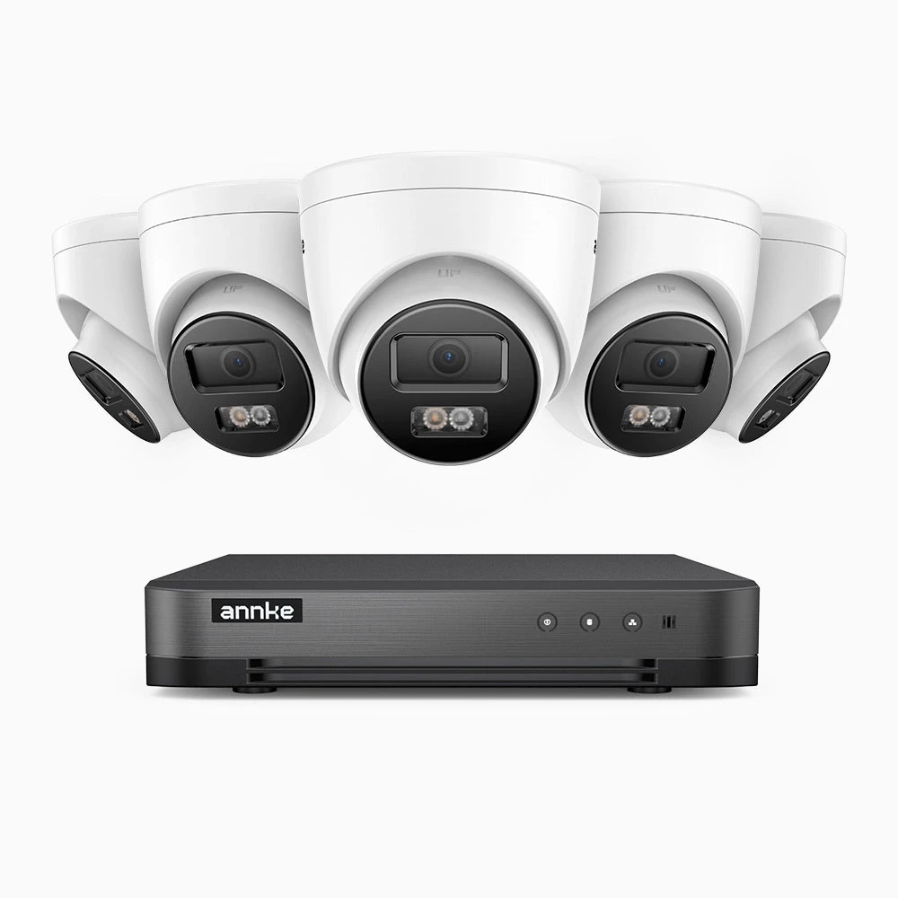 H800 - 4K 8 Channel 5 Cameras PoE Security CCTV System, Human & Vehicle Detection, Colour & IR Night Vision, Built-in Micphone, RTSP Supported