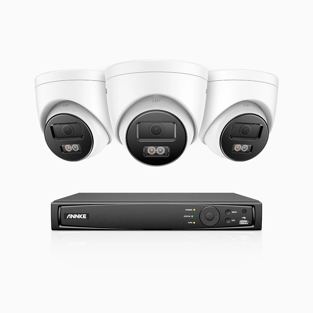 H800 - 4K 4 Channel 3 Cameras PoE Security CCTV System, Human & Vehicle Detection, Colour & IR Night Vision, Built-in Mic, RTSP Supported