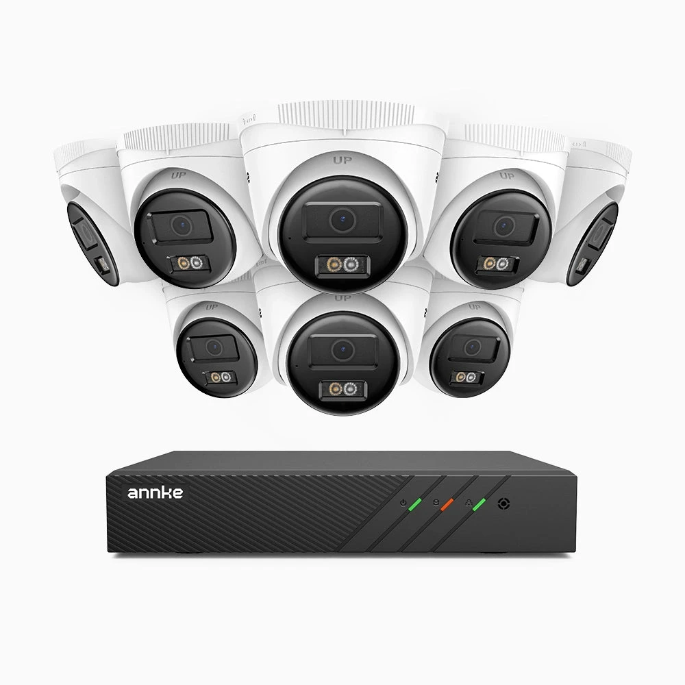H500 - 3K Super HD 8 Channel 8 Cameras PoE Security System, Color & IR Night Vision, 3072 × 1728 @ 20fps, Smart Human & Vehicle Detection, Built-in Microphone, IP67