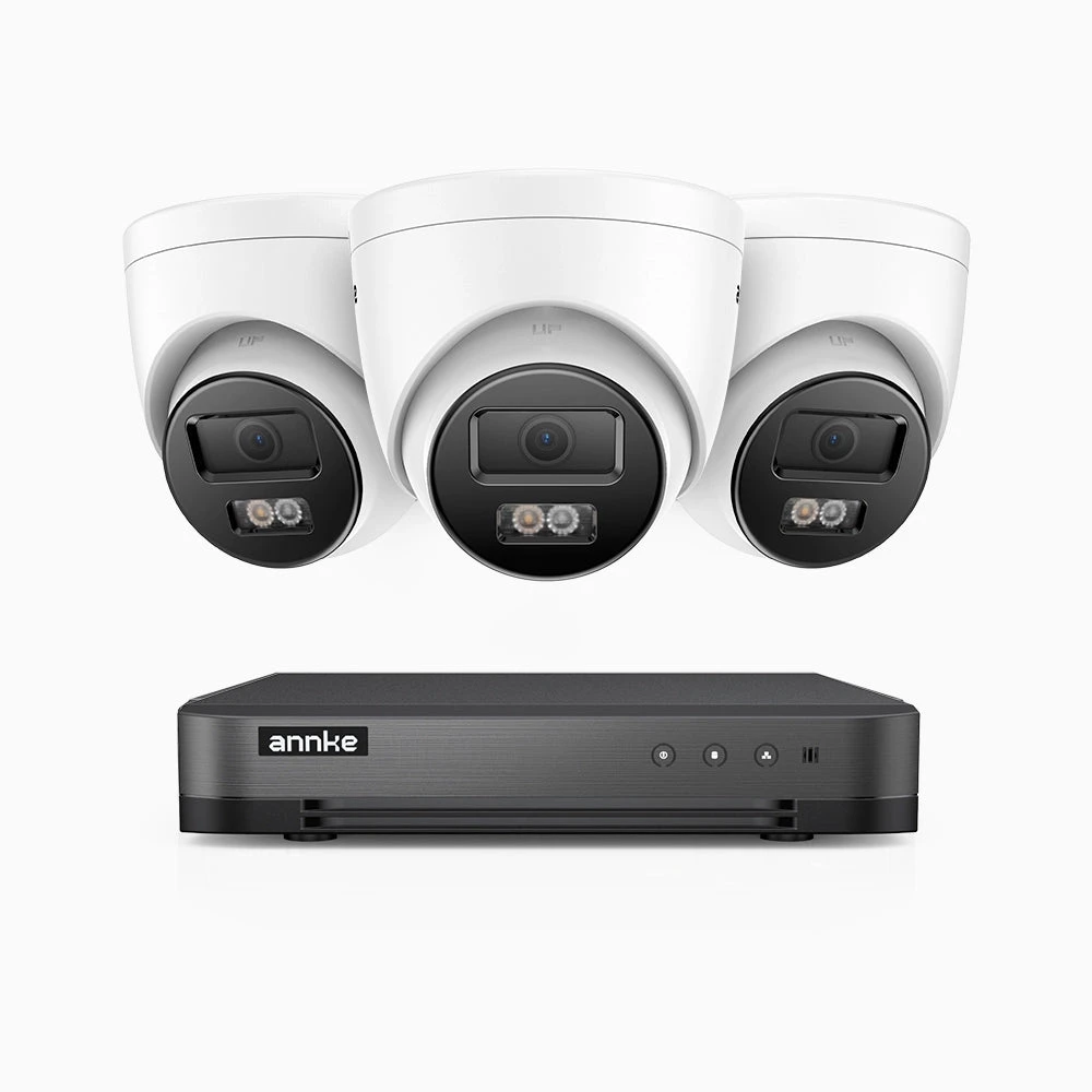 H800 - 4K 8 Channel 3 Cameras PoE Security CCTV System, Human & Vehicle Detection, Colour & IR Night Vision, Built-in Mic, RTSP Supported