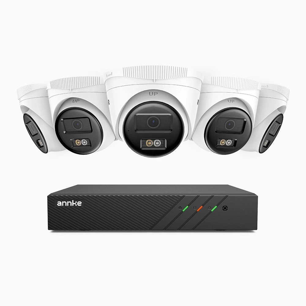 H500 - 3K Super HD 8 Channel 5 Cameras PoE Security System, Color & IR Night Vision, 3072 × 1728 @ 20fps, Smart Human & Vehicle Detection, Built-in Microphone, IP67
