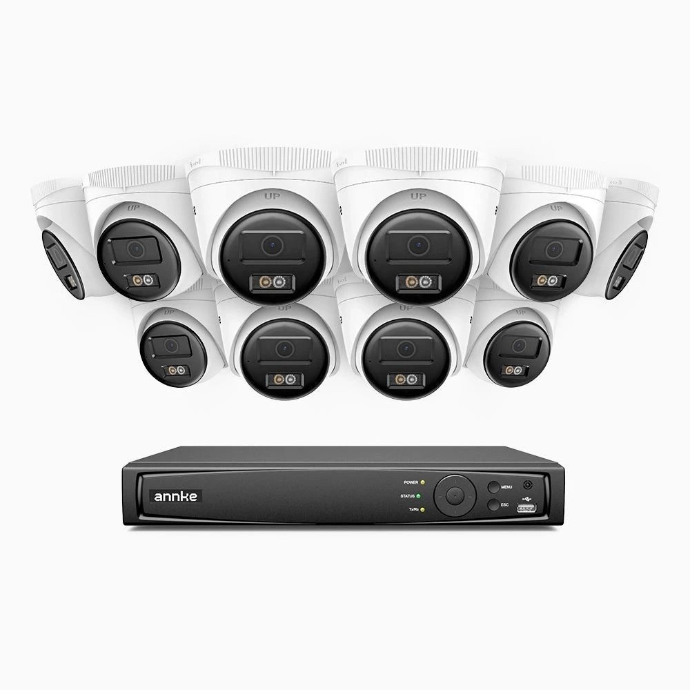 H500 - 3K Super HD 16 Channel 10 Cameras PoE Security System, Color & IR Night Vision, 3072 × 1728 @ 20fps, Smart Human & Vehicle Detection, Built-in Microphone, IP67
