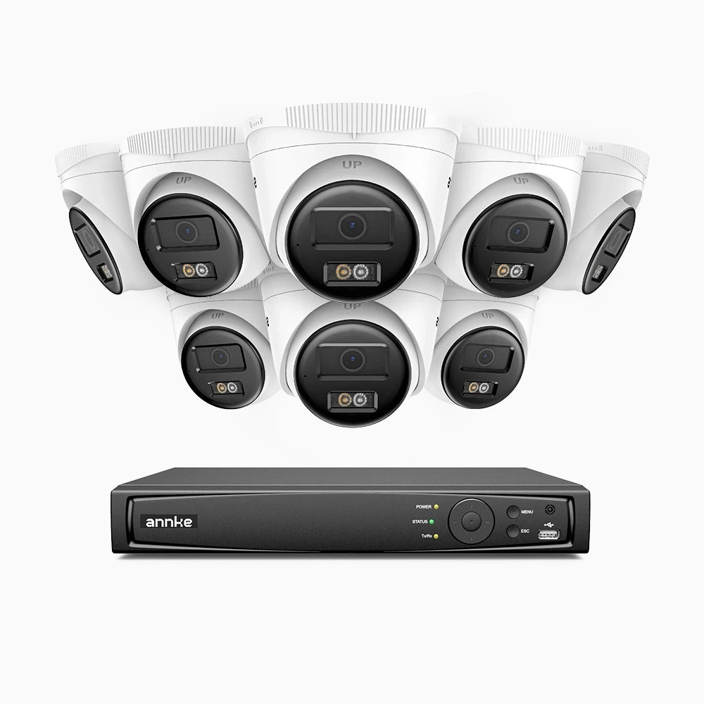 H500 - 3K Super HD 16 Channel 8 Cameras PoE Security System, Color & IR Night Vision, 3072 × 1728 @ 20fps, Smart Human & Vehicle Detection, Built-in Microphone, IP67