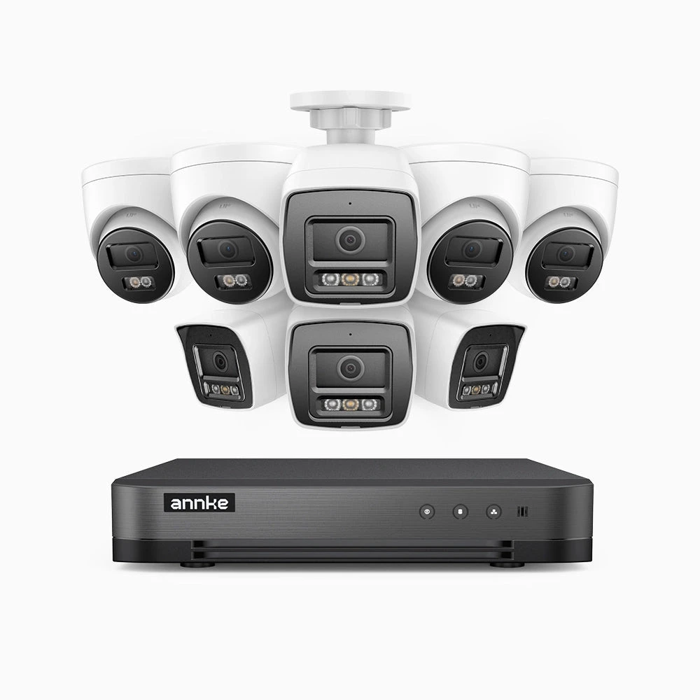 H800 - 4K 8 Channel PoE Security CCTV System with 4 Bullet & 4 Turret Cameras, Human & Vehicle Detection, Colour & IR Night Vision, Built-in Mic, RTSP Supported