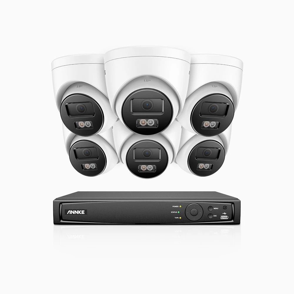 H800 - 4K 16 Channel 6 Cameras PoE Security CCTV System, Human & Vehicle Detection, Colour & IR Night Vision, Built-in Mic, RTSP Supported