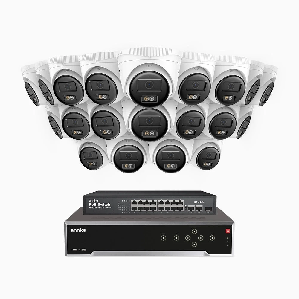 H500 - 3K Super HD 32 Channel 20 Cameras PoE Security System, Color & IR Night Vision, 3072 × 1728 @ 20fps, Smart Human & Vehicle Detection, Built-in Microphone, IP67