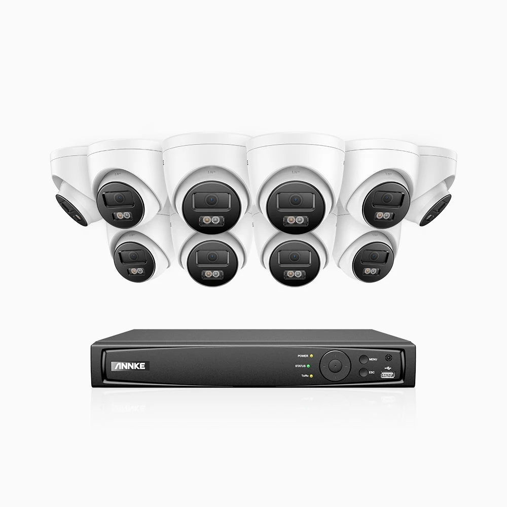 H800 - 4K 16 Channel 10 Cameras PoE Security CCTV System, Human & Vehicle Detection, Built-in Micphone, Colour & IR Night Vision, RTSP Supported