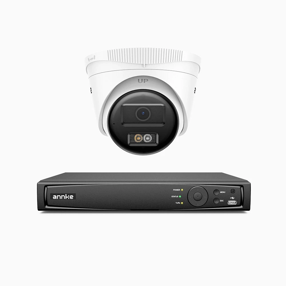 H500 - 3K Super HD 4 Channel 1 Cameras PoE Security System, Color & IR Night Vision, 3072 × 1728 @ 20fps, Smart Human & Vehicle Detection, Built-in Microphone, IP67