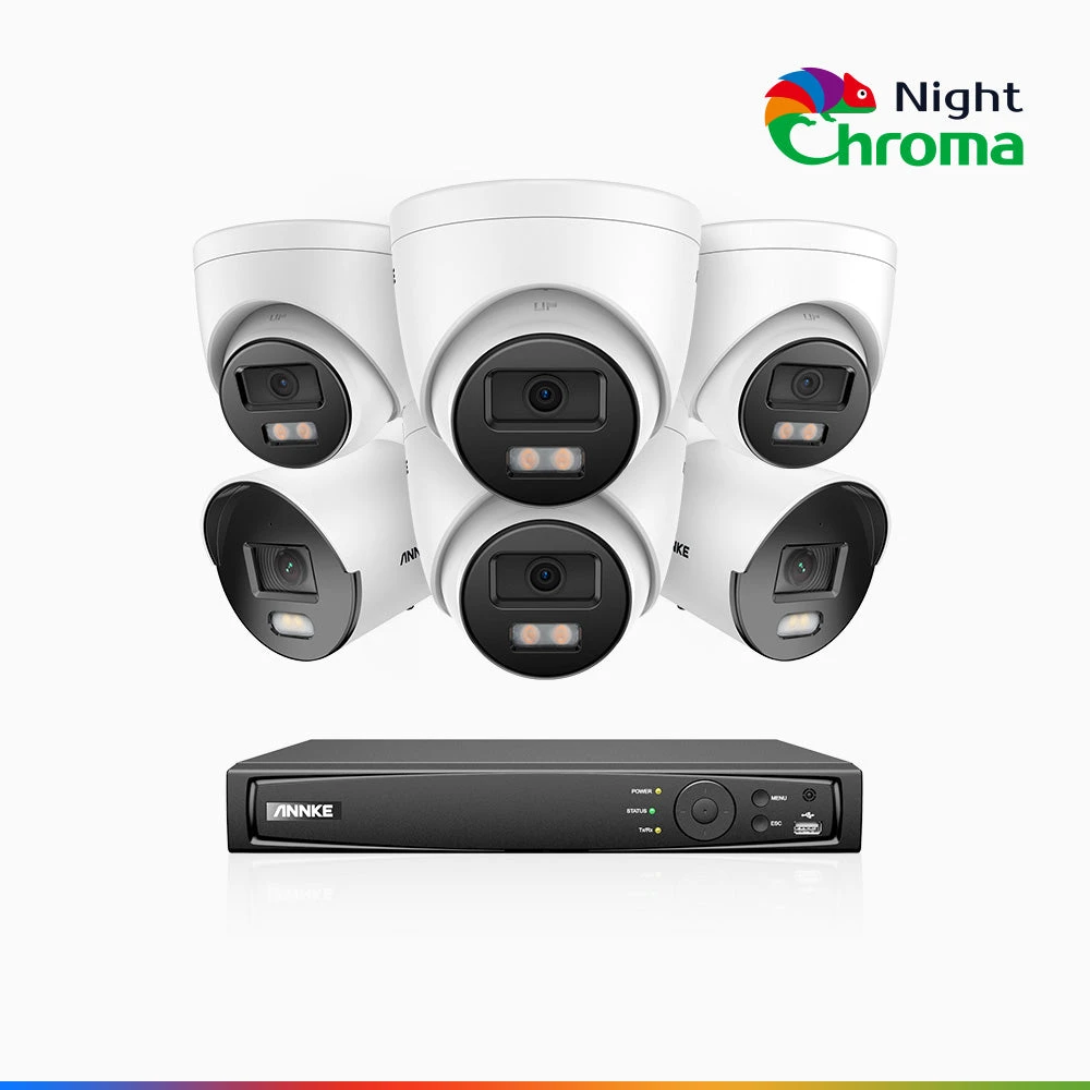 ANNKE NCK500 8 Channel 2 Bullet & 4 Turret Cameras Colour Night Vision PoE System - ANNKE Store
