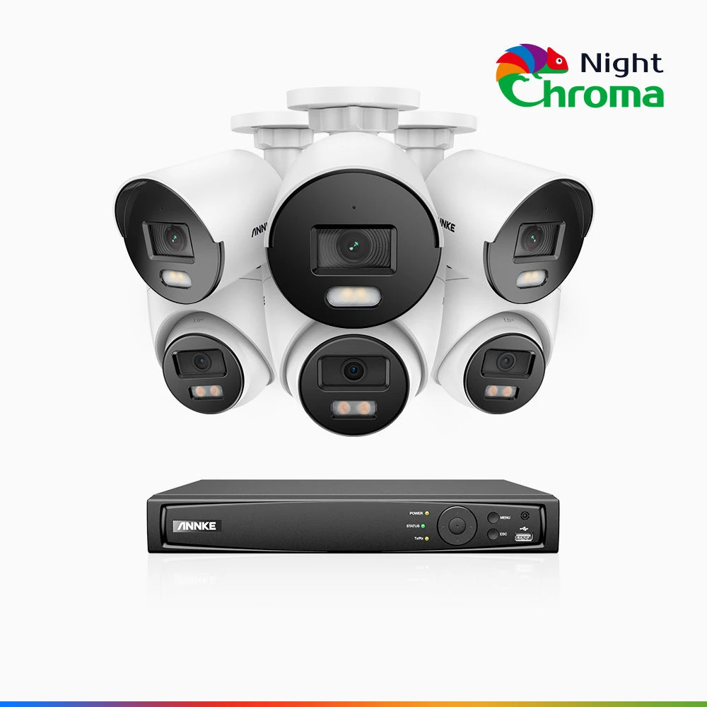 ANNKE NCK500 8 Channel 3 Bullet & 3 Turret Cameras Colour Night Vision PoE System - ANNKE Store