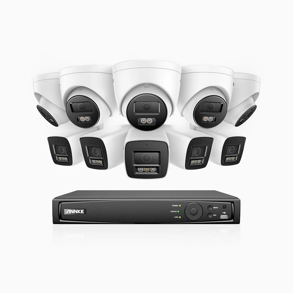 H800 - 4K 16 Channel PoE Security CCTV System with 5 Bullet & 5 Turret Cameras, Human & Vehicle Detection, Colour & IR Night Vision, Built-in Mic, RTSP Supported