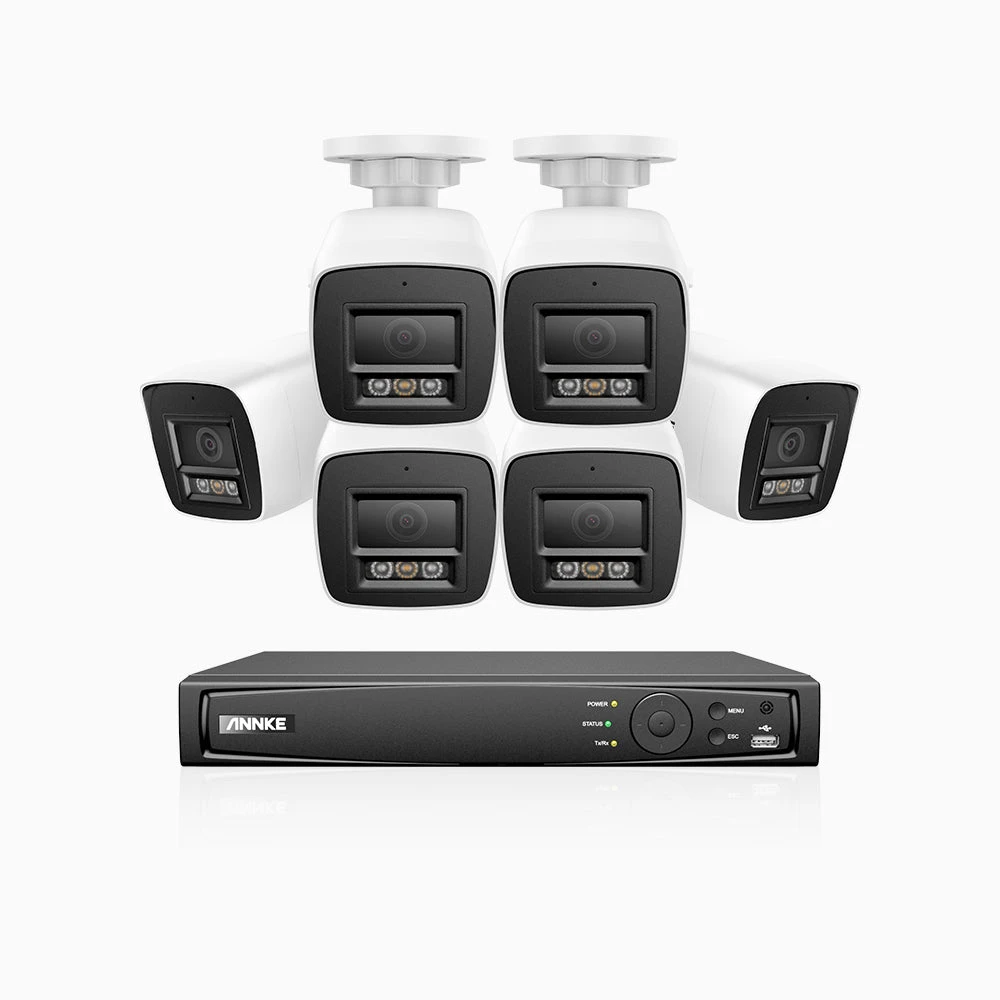 H1200 - 4K 12MP 8 Channel 6 Cameras PoE Security System, Colour & IR Night Vision, Human & Vehicle Detection, H.265+, Built-in Microphone, Max. 512 GB Local Storage, IP67