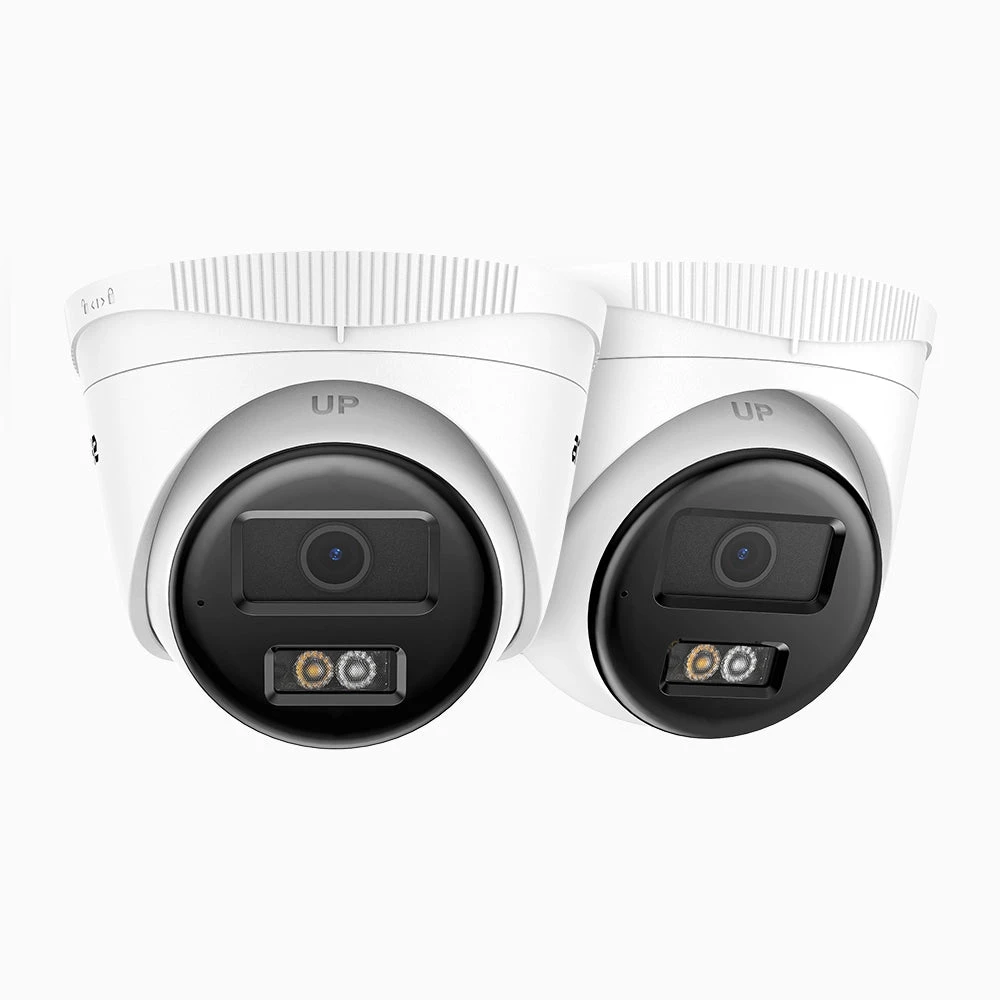 C500 - 2 Pcs 3K Outdoor Dual Light PoE Security IP Camera, Color & IR Night Vision, 3072 × 1728 @ 20fps, Smart Human & Vehicle Detection, Built-in Microphone, IP67