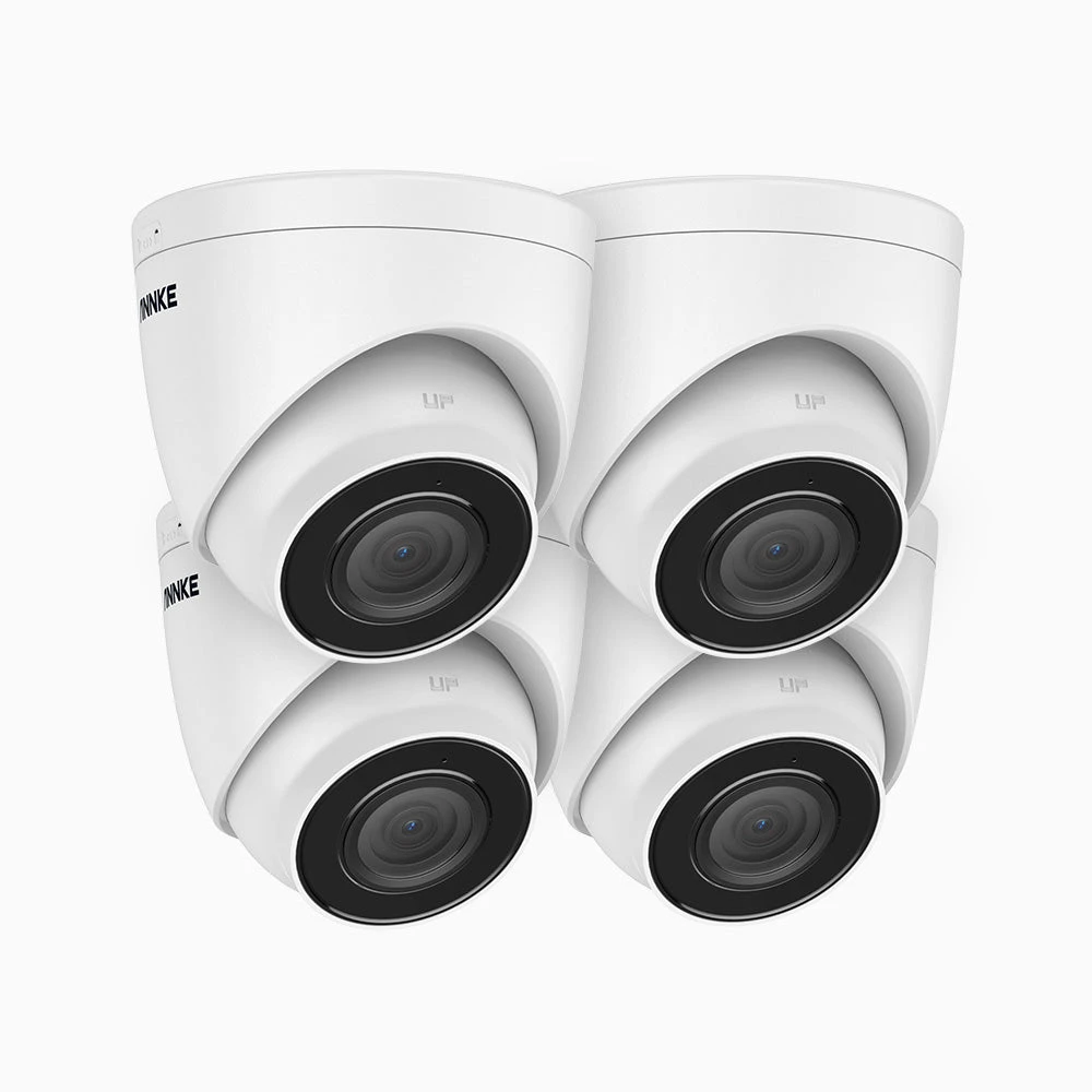 C500 - 4 Pcs 3K Super HD Outdoor PoE Security CCTV Camera, Built-in Microphone, SD Card Slot, EXIR 2.0 Night Vision, IP67, Works with Alexa