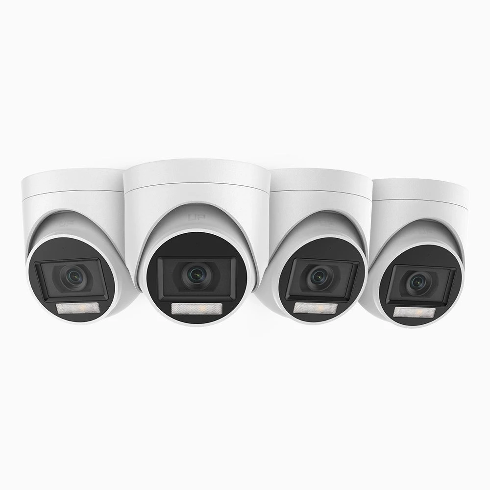 ADL500 - 4-Pack 3K Dual Light Wired CCTV Security Camera, Colour & IR Night Vision, 3072*1728 Resolution, f/1.2 Super Aperture, 4-in-1 Output Signal, Built-in Microphone, IP67